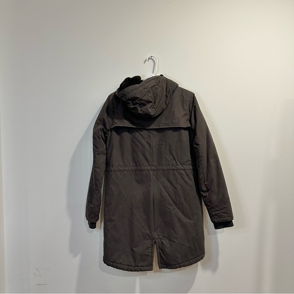 Twik Simons | womens small winter coat parka dark grey magnetic pockets buttons - Picture 2 of 5
